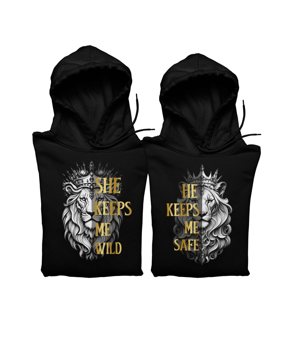 He v. She - Matching Couple Hoodies (pack of 2) - Letshandcraft