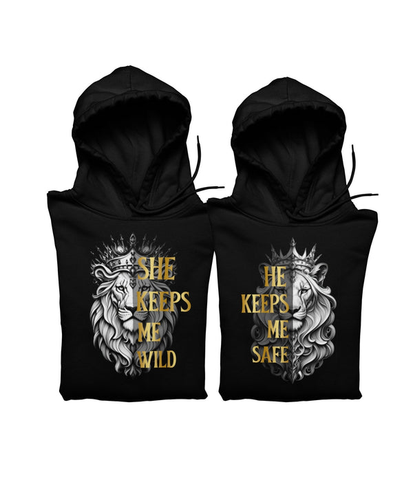 He v. She - Matching Couple Hoodies (pack of 2) - Letshandcraft