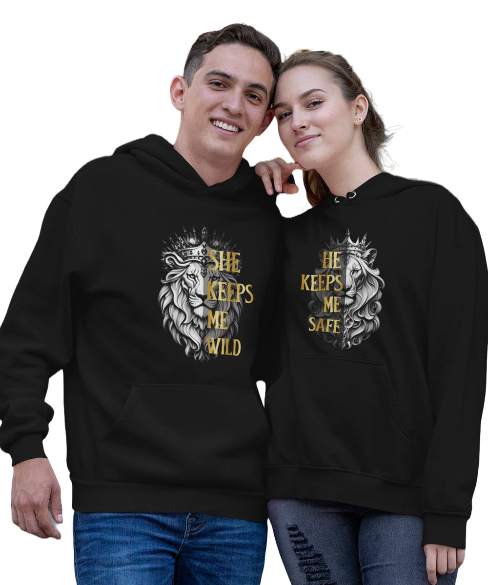 He v. She - Matching Couple Hoodies (pack of 2) - Letshandcraft