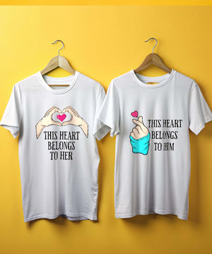 Heart - Couple T-shirts (Pack of 2) - Letshandcraft