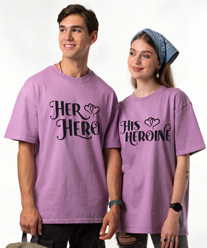 Her Heroine His Heroine - Oversized Drop Shoulder T-Shirt (pack of 2) - Letshandcraft
