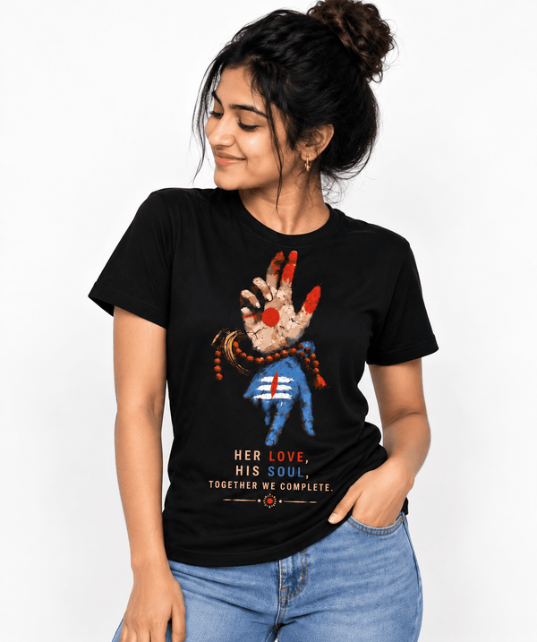 Her Love His Soul – Women’s Shiv Shakti Graphic T-Shirt - Letshandcraft