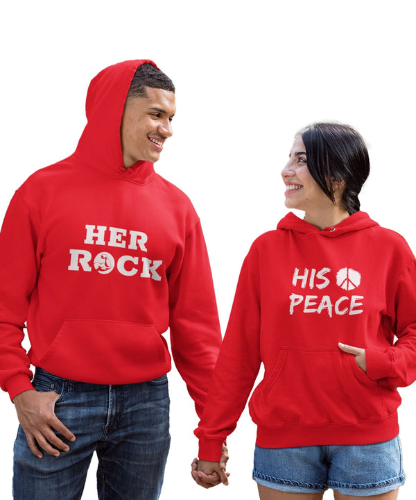 Her Rock v. His Peace - Couple Hoodies (pack of 2) - Letshandcraft