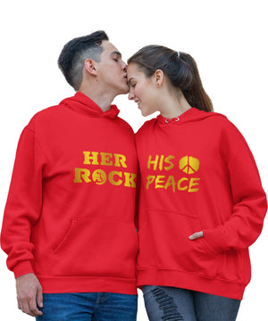 Her Rock v. His Peace - Couple Hoodies (pack of 2) - Letshandcraft