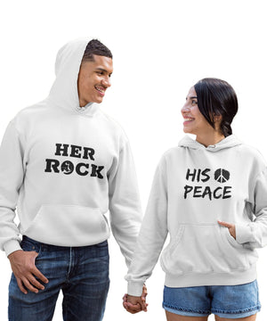 Her Rock v. His Peace - Couple Hoodies (pack of 2) - Letshandcraft