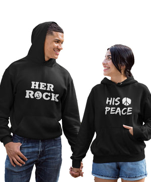 Her Rock v. His Peace - Couple Hoodies (pack of 2) - Letshandcraft