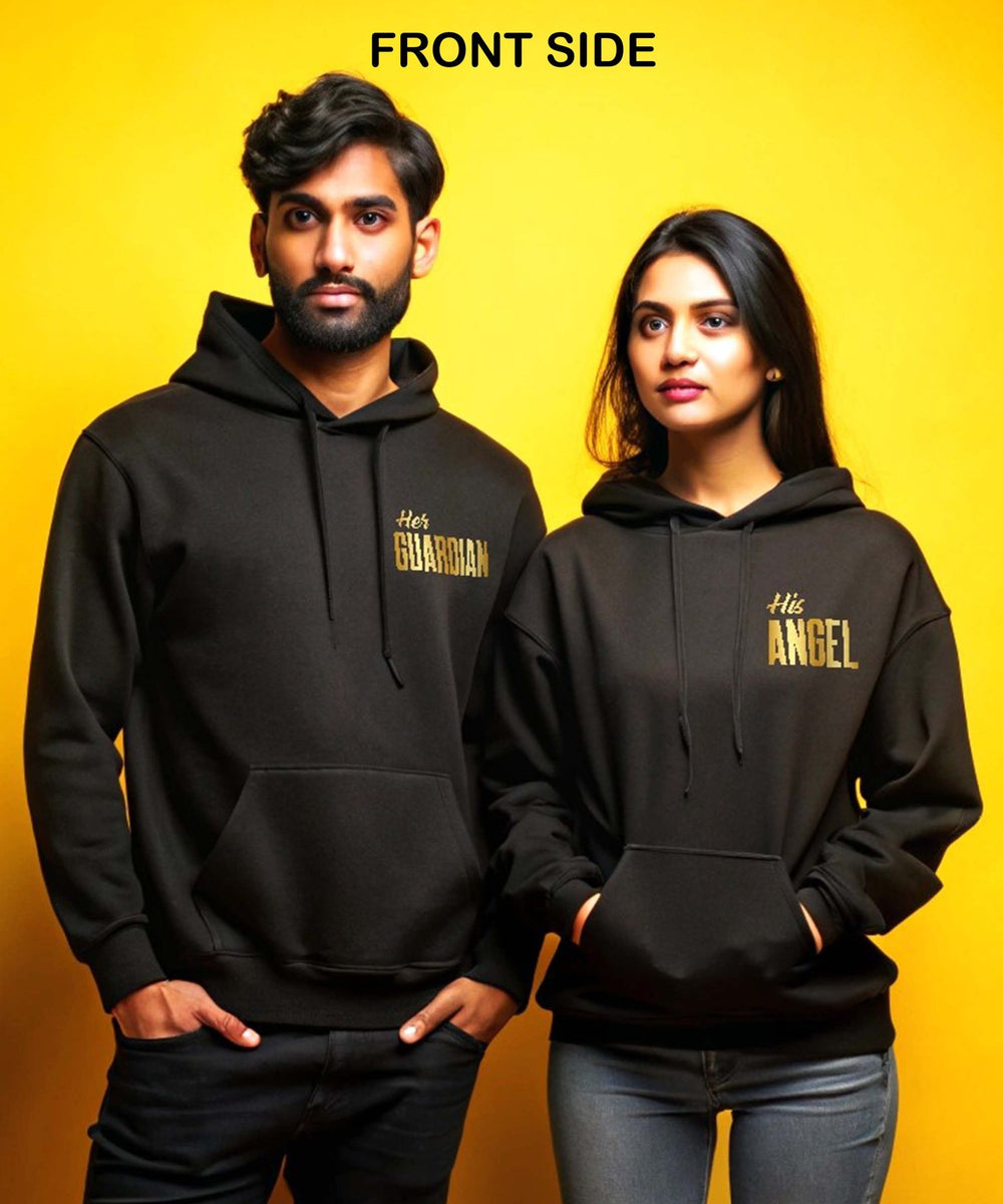 His Angel v. Her Guardian - Couple Hoodies (pack of 2) - Letshandcraft