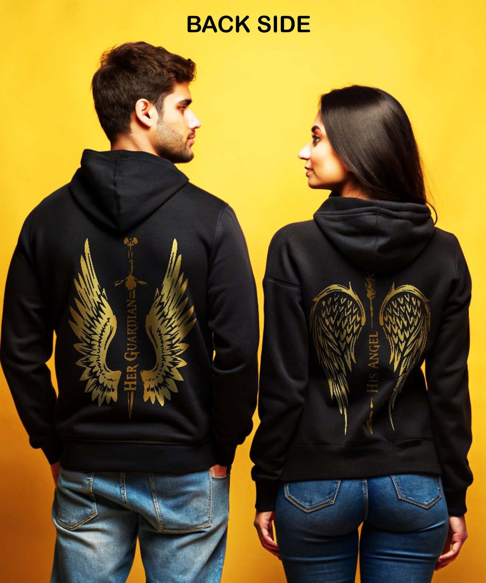 His Angel v. Her Guardian - Couple Hoodies (pack of 2) - Letshandcraft