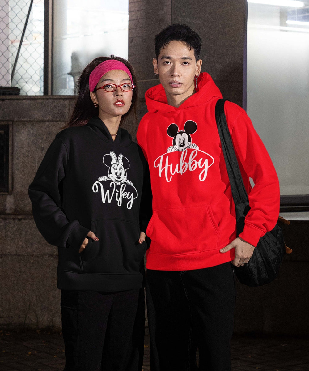 Hubby Wifey - Matching Couple Hoodies (pack of 2) - Letshandcraft
