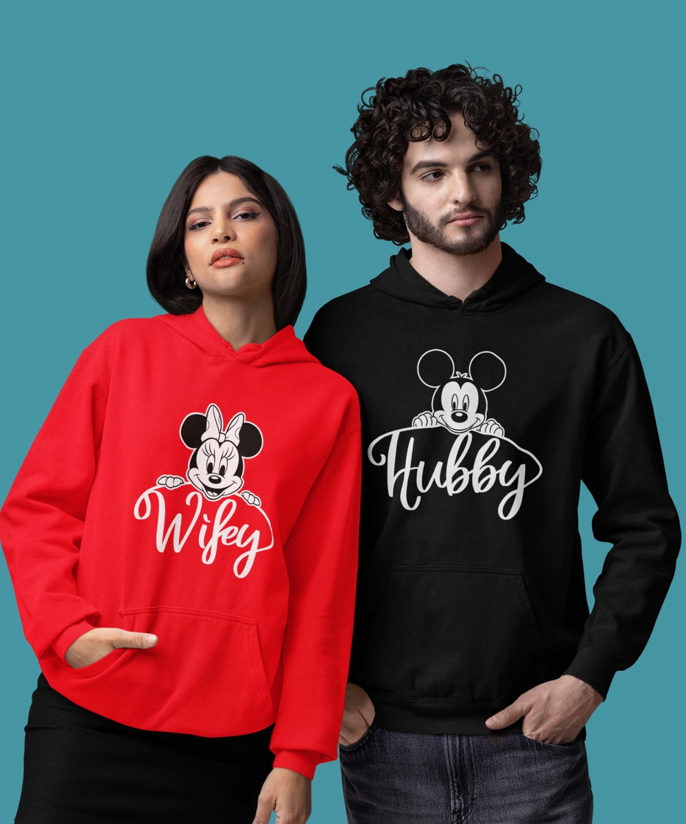 Hubby Wifey - Matching Couple Hoodies (pack of 2) - Letshandcraft