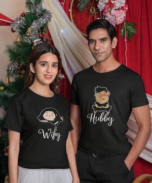 Hubby & Wifey Yoga Lovers - Couple T-shirts (Pack of 2) - Letshandcraft