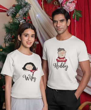 Hubby & Wifey Yoga Lovers - Couple T-shirts (Pack of 2) - Letshandcraft