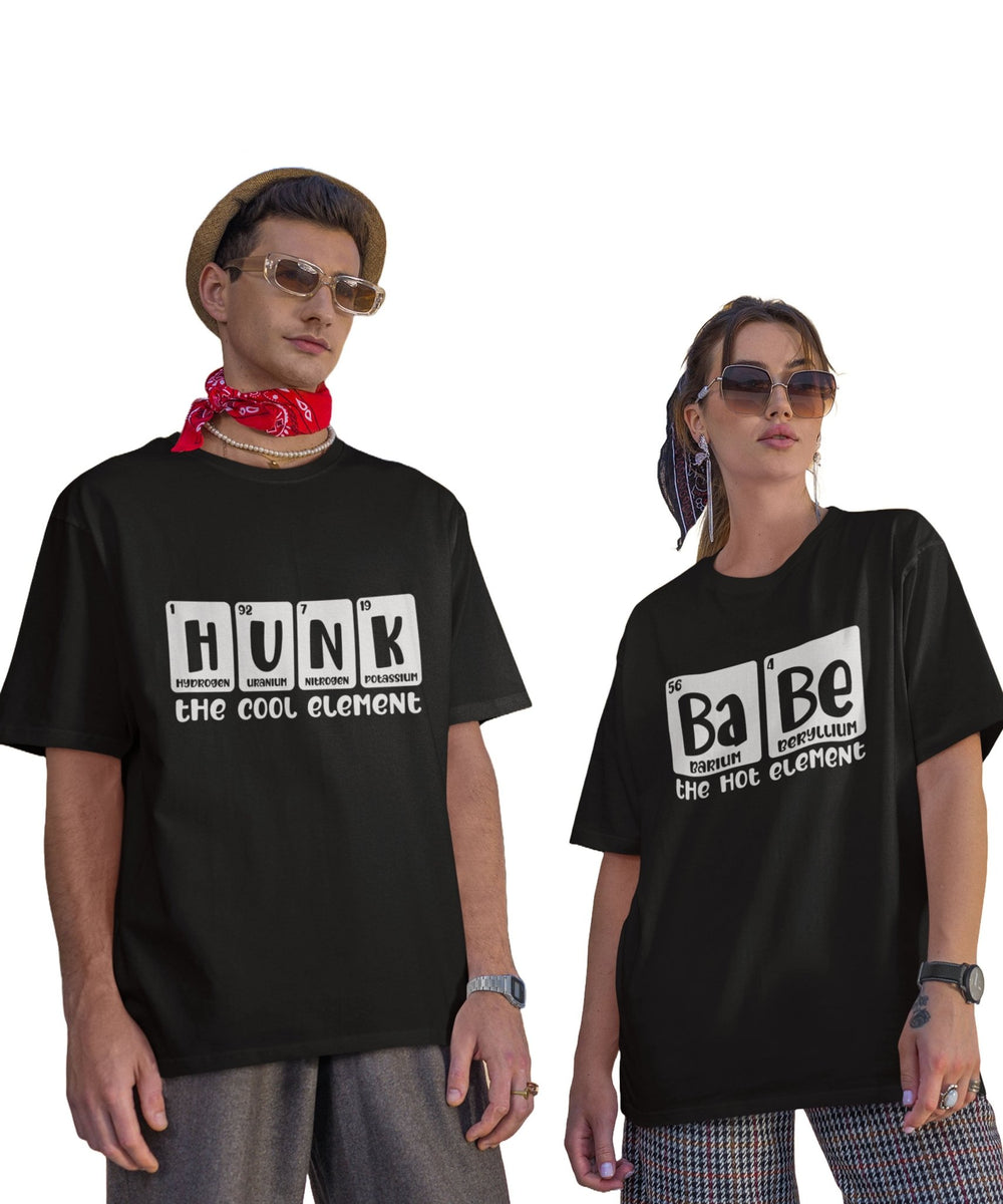 Hunk v. Babe - Oversized Drop Shoulder T-Shirt (pack of 2) - Letshandcraft
