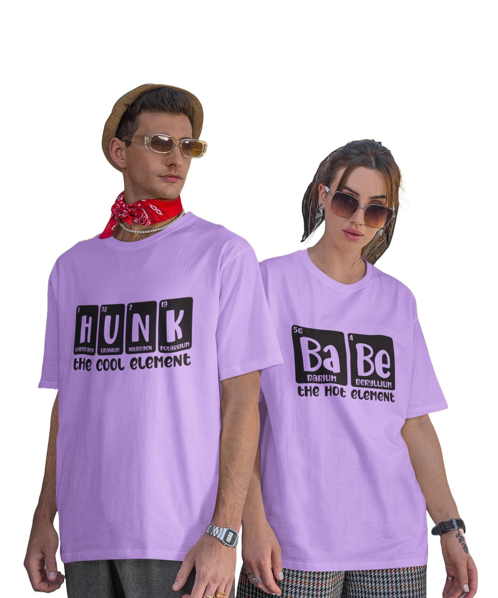 Hunk v. Babe - Oversized Drop Shoulder T-Shirt (pack of 2) - Letshandcraft