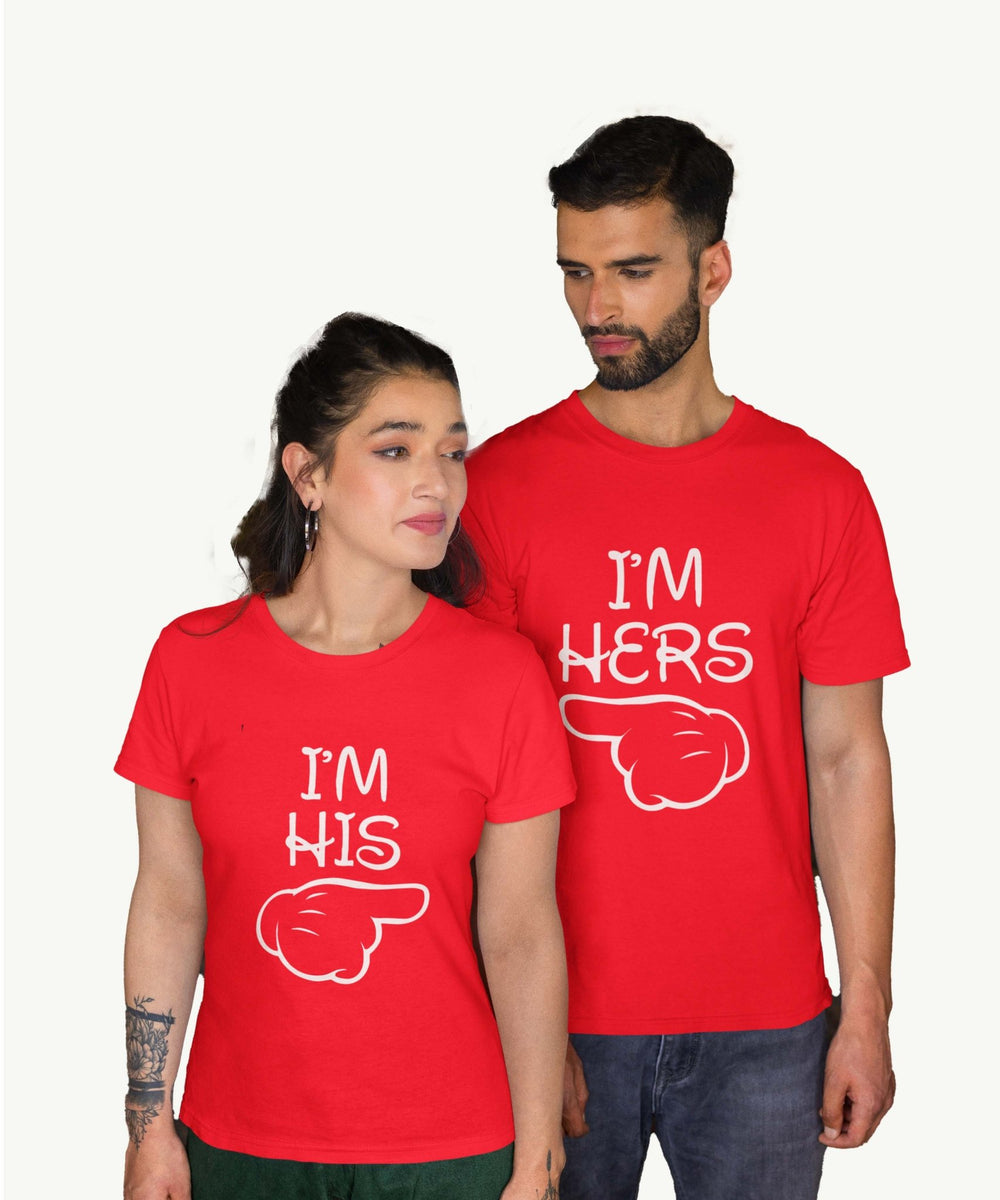 I'm His I'm Hers - Couple T-shirts (Pack of 2) - Letshandcraft