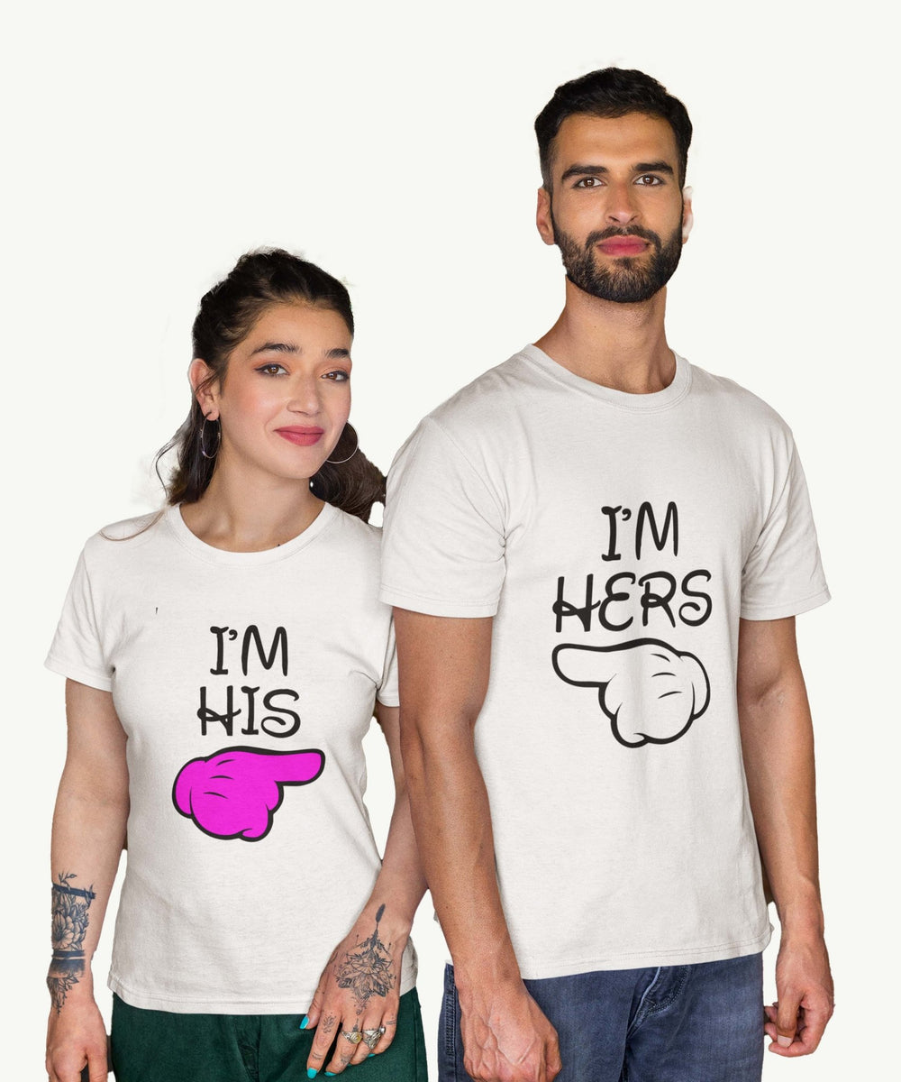 I'm His I'm Hers - Couple T-shirts (Pack of 2) - Letshandcraft