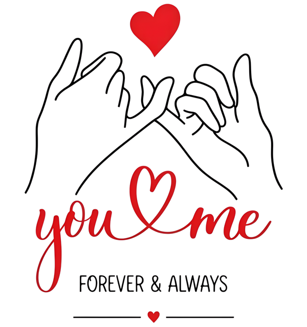 You & Me Forever - Oversized Drop Shoulder T-Shirt (pack of 2)