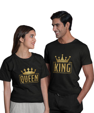 King & Queen - Couple T-shirts (Pack of 2) - Letshandcraft