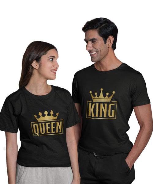 King & Queen - Couple T-shirts (Pack of 2) - Letshandcraft