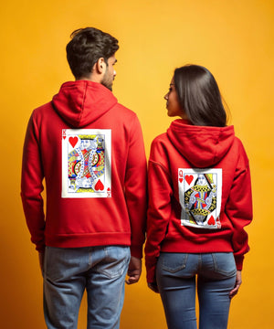 King & Queen of Hearts - Couple Hoodies Both side Printed (pack of 2) - Letshandcraft