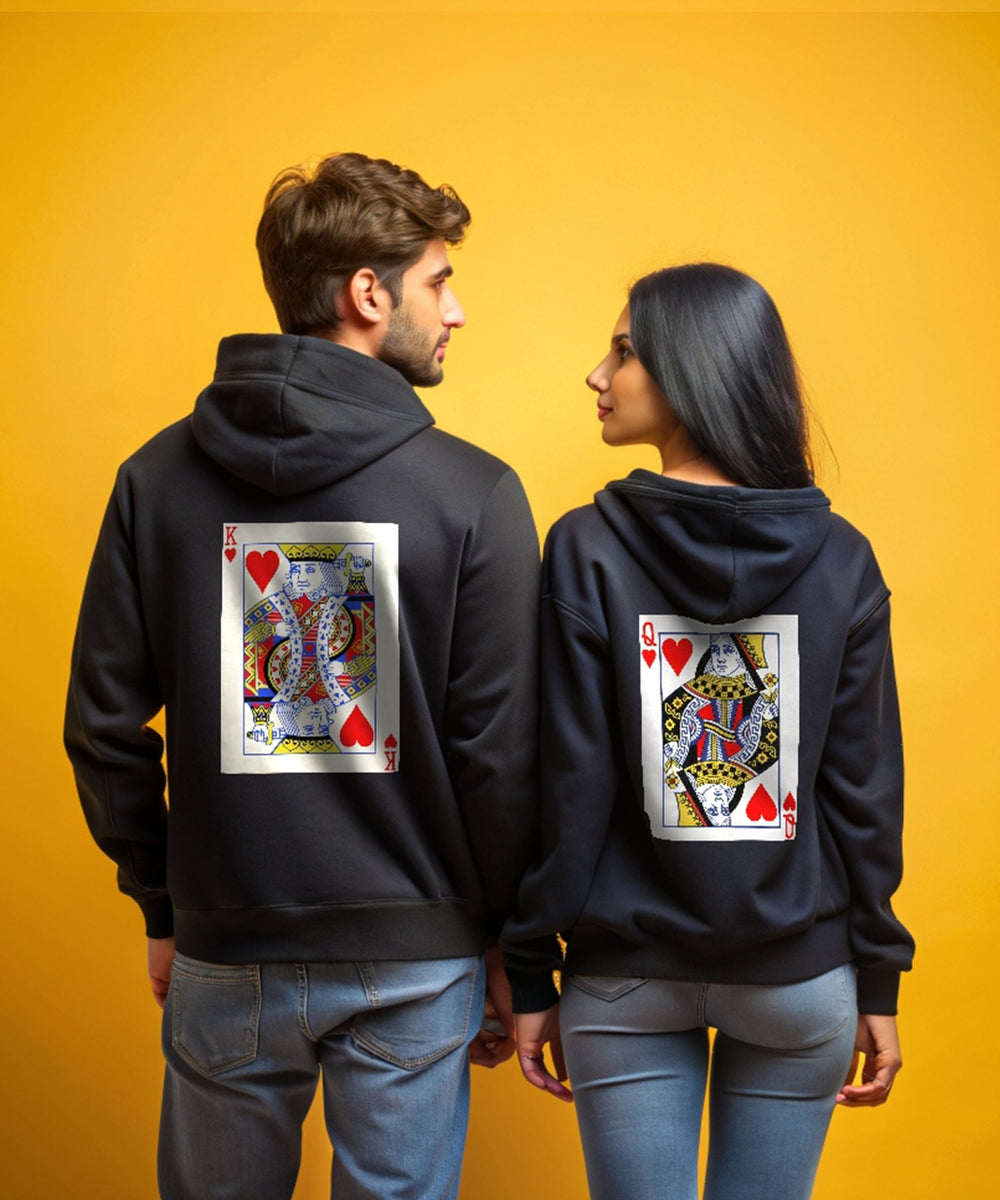 King & Queen of Hearts - Couple Hoodies Both side Printed (pack of 2) - Letshandcraft