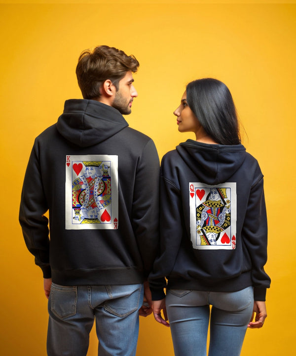 King & Queen of Hearts - Couple Hoodies Both side Printed (pack of 2) - Letshandcraft
