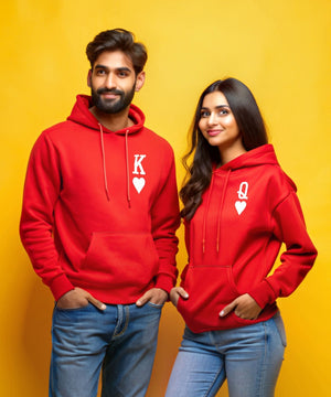 King & Queen of Hearts - Couple Hoodies Both side Printed (pack of 2) - Letshandcraft