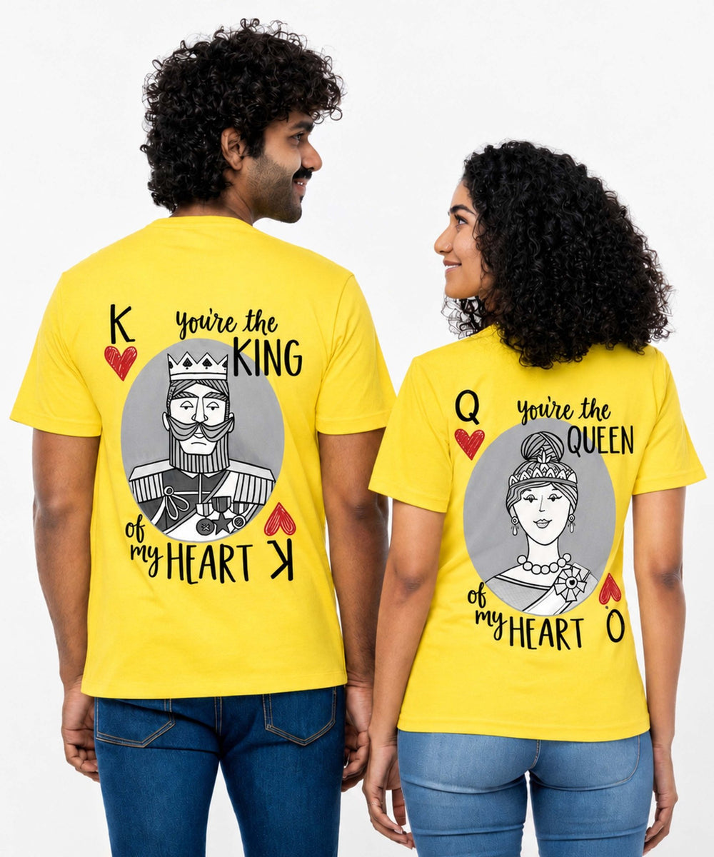 King & Queen of Hearts - Couple T-shirts (Pack of 2) - Letshandcraft