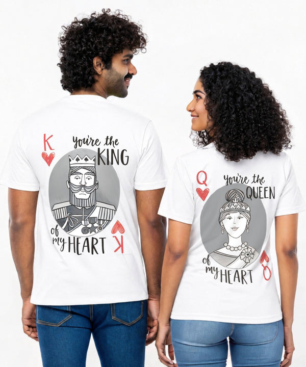King & Queen of Hearts - Couple T-shirts (Pack of 2) - Letshandcraft