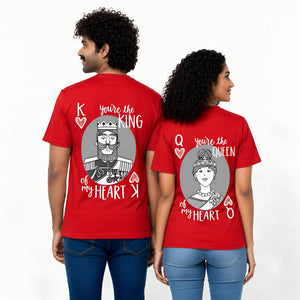 King & Queen of Hearts - Couple T-shirts (Pack of 2) - Letshandcraft