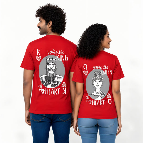 King & Queen of Hearts - Couple T-shirts (Pack of 2) - Letshandcraft
