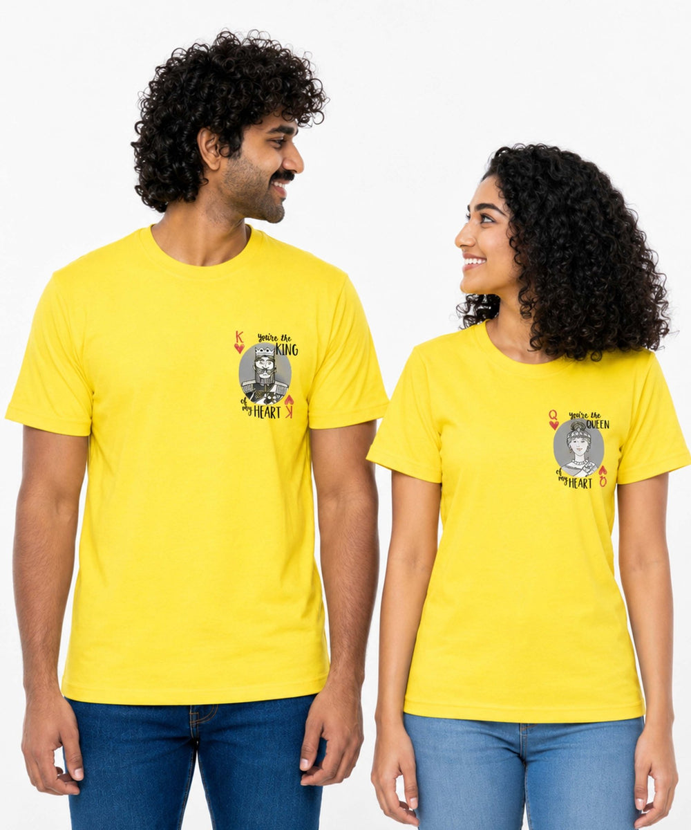 King & Queen of Hearts - Couple T-shirts (Pack of 2) - Letshandcraft