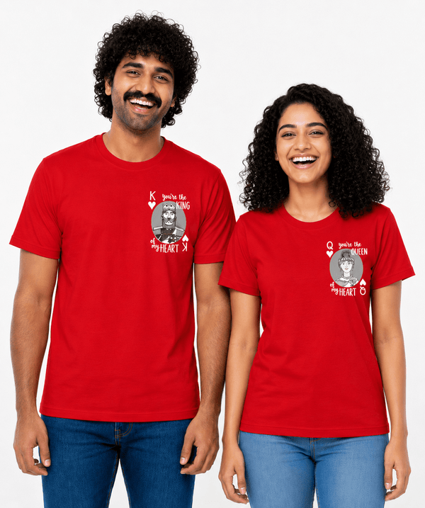 King & Queen of Hearts - Couple T-shirts (Pack of 2) - Letshandcraft