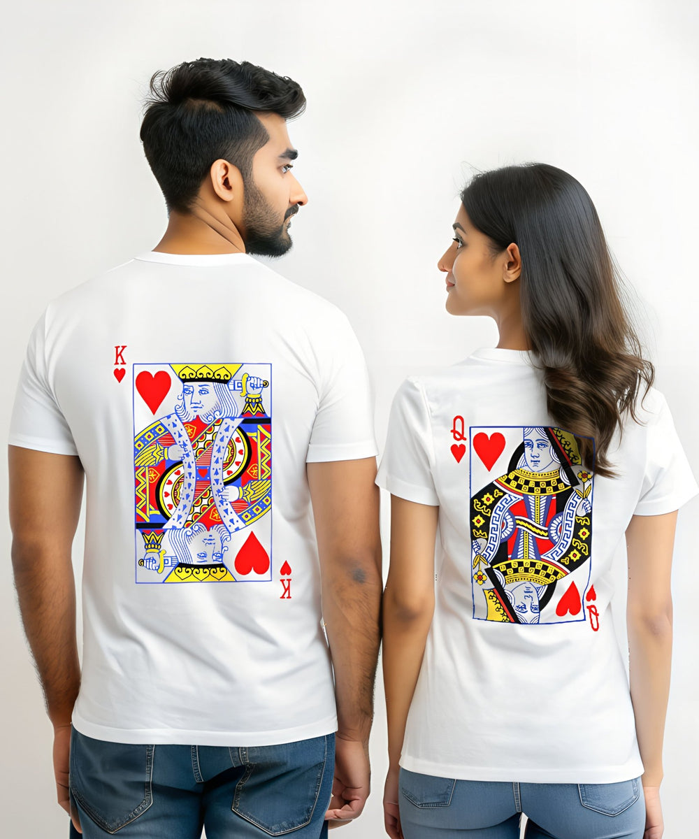 King Queen of Playing Cards - Couple T-shirts (Pack of 2) - Letshandcraft