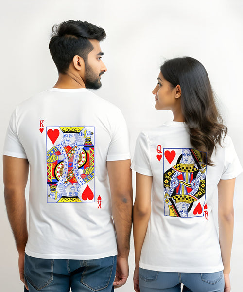 King Queen of Playing Cards - Couple T-shirts (Pack of 2) - Letshandcraft