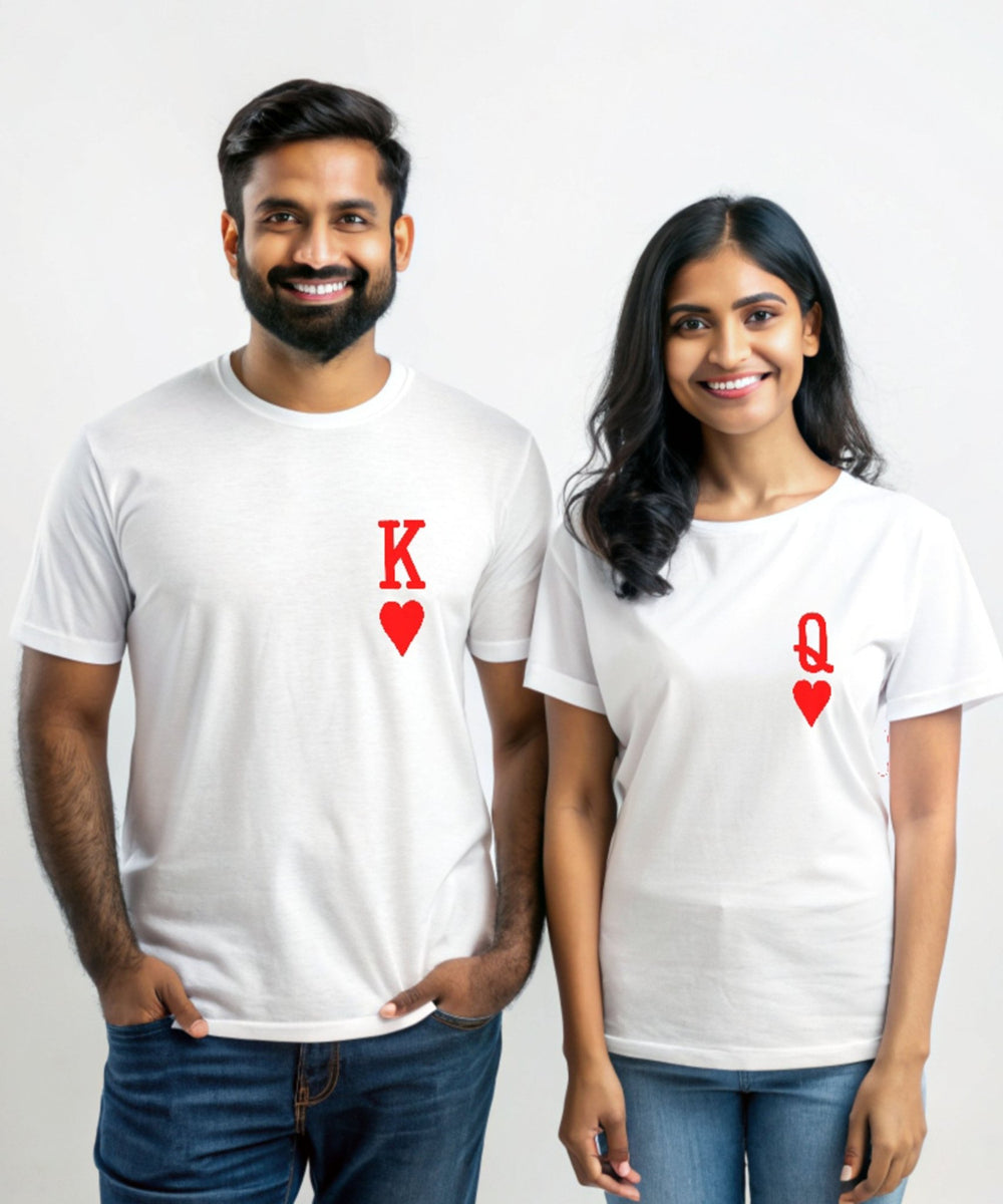 King Queen of Playing Cards - Couple T-shirts (Pack of 2) - Letshandcraft