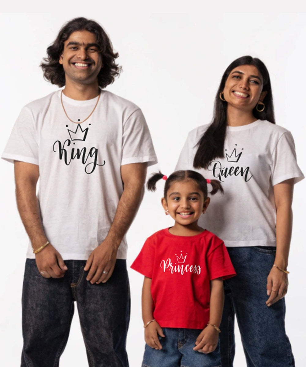 King, Queen, Princess - Family T-shirts (Pack of 3) - Letshandcraft