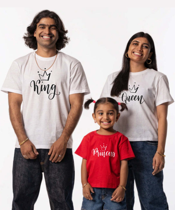 King, Queen, Princess - Family T-shirts (Pack of 3) - Letshandcraft