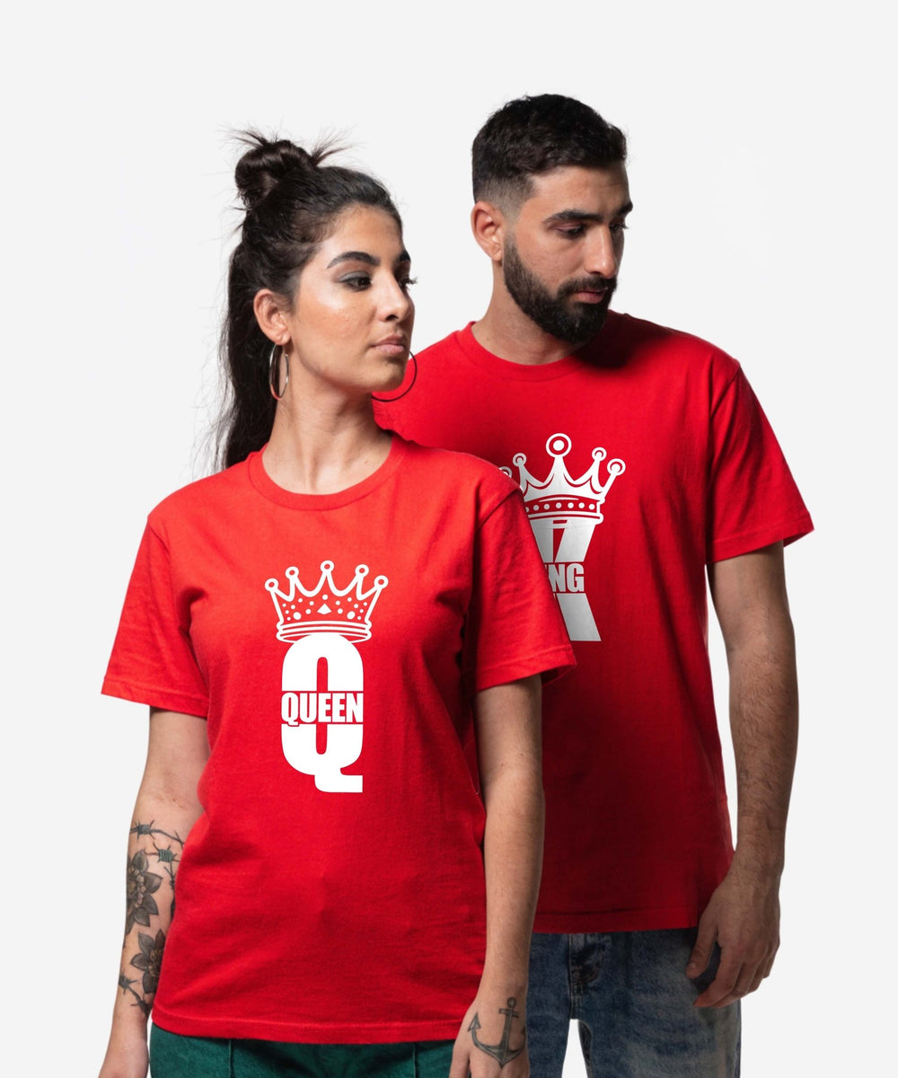 King & Queen - Red Couple T-shirts (Pack of 2) - Letshandcraft