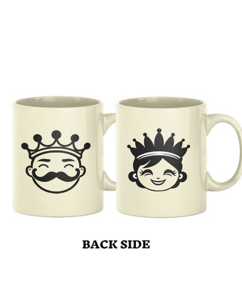 King & Queen - Set of 2 Gifting Mugs (325 ml) for Couple - Letshandcraft