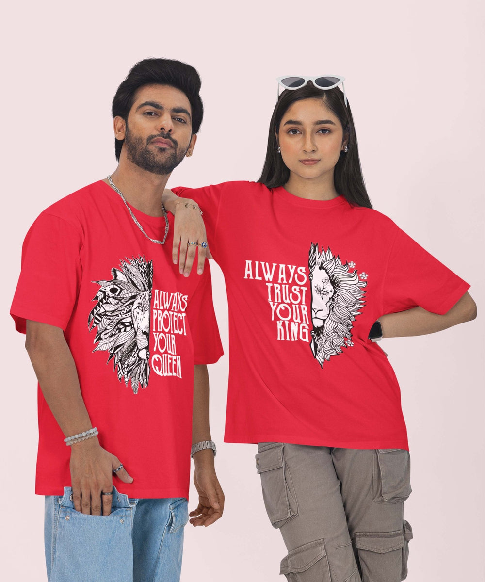 Lion Lioness - Oversized Drop Shoulder T-Shirt (pack of 2) - Letshandcraft