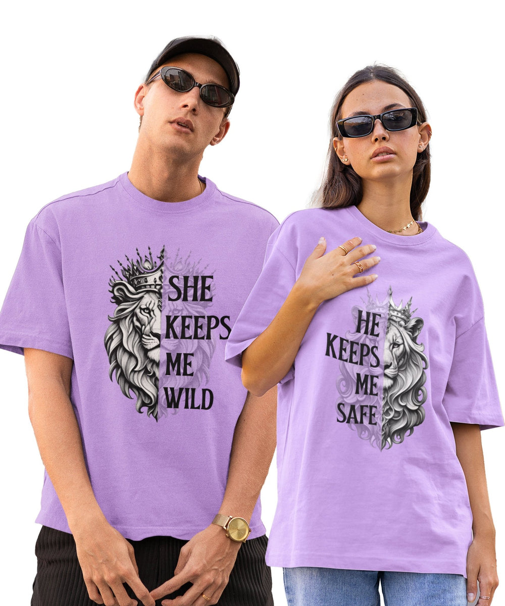 Lion v. Lioness - Oversized Drop Shoulder T-Shirt (pack of 2) - Letshandcraft