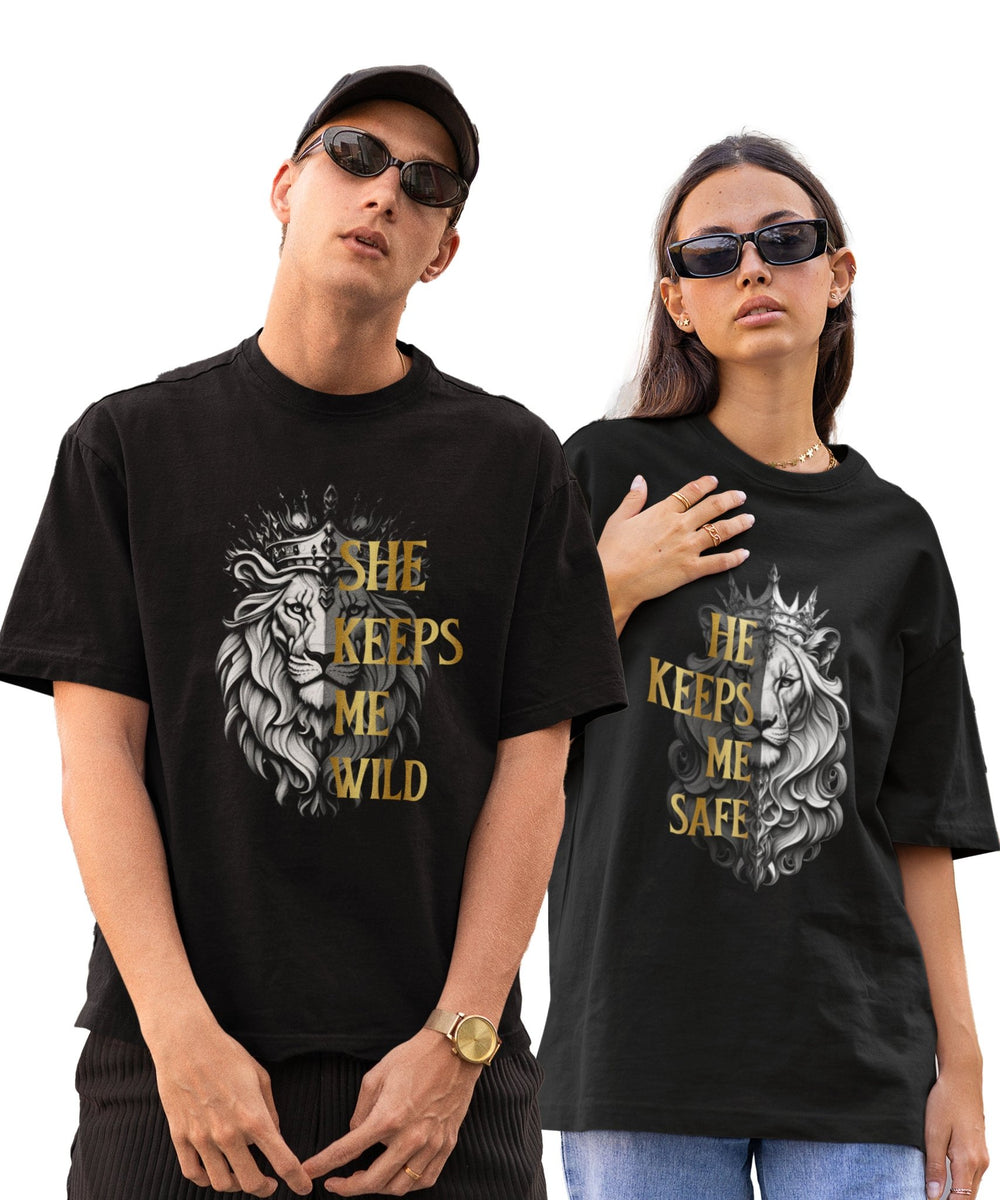 Lion v. Lioness - Oversized Drop Shoulder T-Shirt (pack of 2) - Letshandcraft