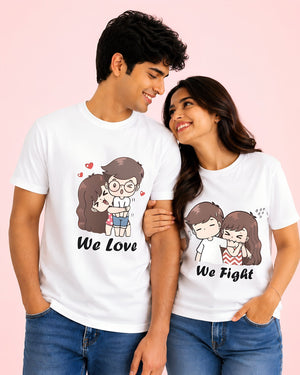 Love & Fight - Couple T-shirts (Pack of 2) - Letshandcraft