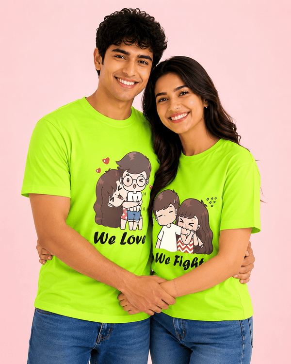 Love & Fight - Couple T-shirts (Pack of 2) - Letshandcraft