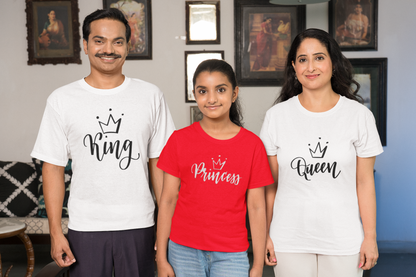 King, Queen, Princess - Family T-shirts (Pack of 3)