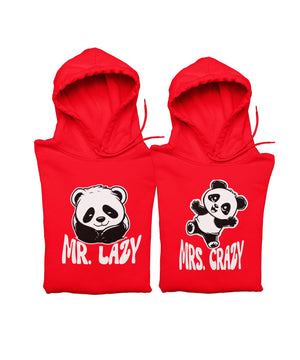 Mr. Lazy & Mrs. Crazy - Matching Couple Hoodies (pack of 2) - Letshandcraft