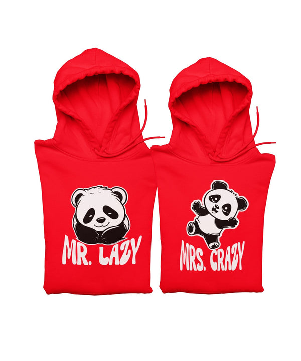 Mr. Lazy & Mrs. Crazy - Matching Couple Hoodies (pack of 2) - Letshandcraft