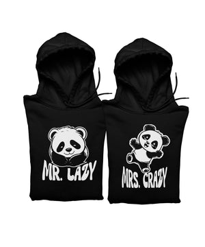 Mr. Lazy & Mrs. Crazy - Matching Couple Hoodies (pack of 2) - Letshandcraft