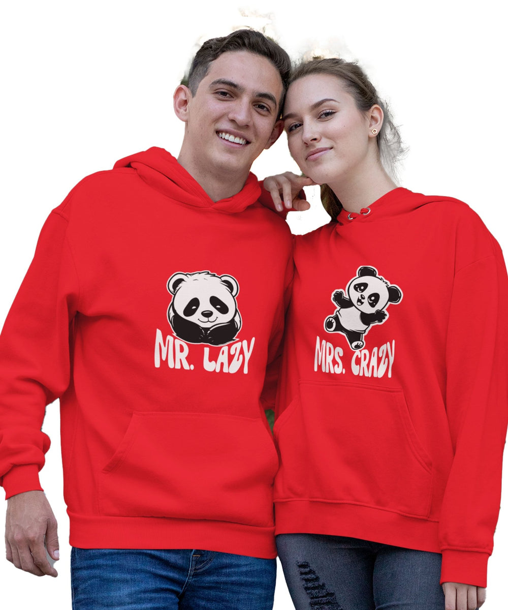 Mr. Lazy & Mrs. Crazy - Matching Couple Hoodies (pack of 2) - Letshandcraft